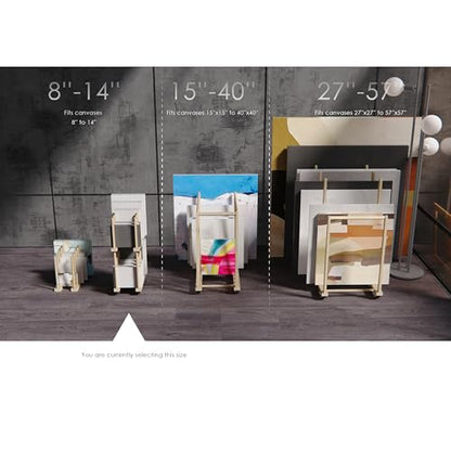 Art Storage Rack - Canvas & Paper Storage Stand with Handle & Caster Wheels for Art Studios & Gallery - size: 9.7"D x 15"W x 30"H