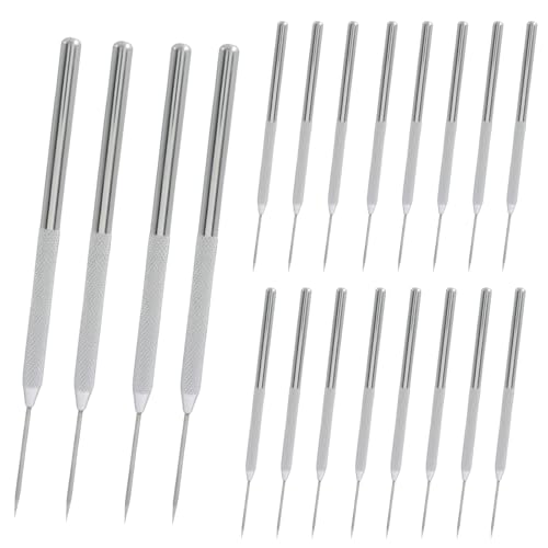ISDVBUY 20 Pack Aluminum Clay Carving Tools Silver 6.1 Inch Stainless Steel Tips Needle Tool Set Clay Sculpting Tools for Ceramics, Sculpting, DIY Craft, Detailed Carving