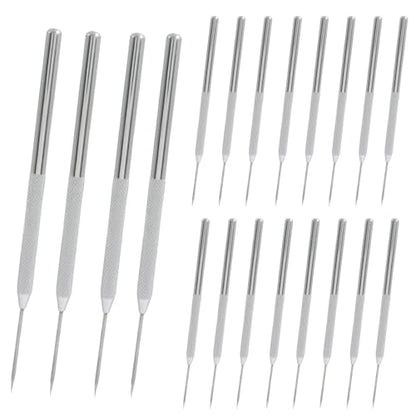 ISDVBUY 20 Pack Aluminum Clay Carving Tools Silver 6.1 Inch Stainless Steel Tips Needle Tool Set Clay Sculpting Tools for Ceramics, Sculpting, DIY Craft, Detailed Carving