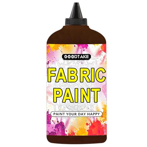 GOODTAKE Brown Textile Paint, Fabric Paint's, 10.5 Fl.Oz Canvas Paints For Clothes, Shoes Or Tote Bags, Art Paint's - Lightfast & Vibrant Paint For Canvas Painting (Brown, 10.5 Fl Oz) - color: Brown, size: 10.5 Fl Oz (Pack of 1)