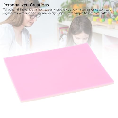 Anu Limen Rubber Carving Block for Stamp Making Printmaking Intricate Designs 20 X 15 X 0.5CM Rose White(Pink) - color: Pink