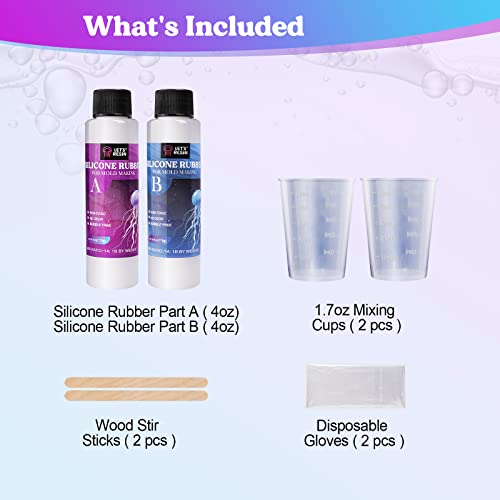 Bundle Set of 16OZ Epoxy Resin Molds Silicone Kit and 8oz Silicone Mold Making Trial Kit