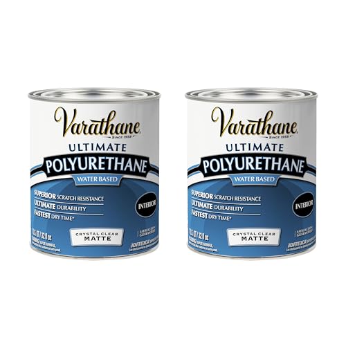 Varathane Water-Based Crystal-Clear Ultimate Polyurethane | Interior Wood Protection | Fast Dry Time | Easy Clean Up | Matte | Quart | 2 Pack - color: Matte, size: 1 Quart (Pack of 2)
