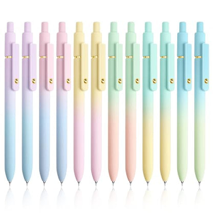 YOXMJDB Gel Pens, 12 Pcs 0.5mm Fine Point Smooth Writing Pens Japanese Cute Pens, High-End Series Black Ink Pens for Journaling Note Taking, School Office Supplies for Women Men (12 Pcs Ombre) - color: 12 Pcs Ombre