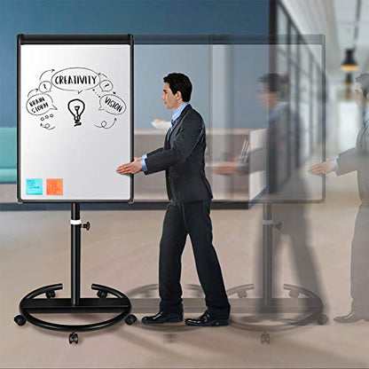 maxtek Mobile Dry Erase Board – 40x28 inches Magnetic Portable Whiteboard Stand Easel White Board Flipchart Easel Board with 25 Sheets Paper Pad - color: Black, size: 28"W x 40"H