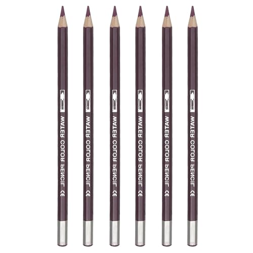 PATIKIL Watercolor Pencil, 6Pcs Water Soluble Pencils for Blending, Coloring, Sketch Drawing, Painting, Purple Red - color: Purple Red