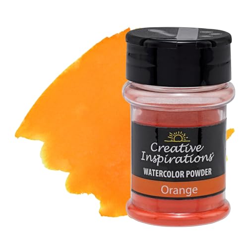Creative Inspirations Powder Watercolor Paint - 38g Shaker Bottle, Orange - Dye-Based Water-Soluble Crystalline Pigments - Non-Toxic, Perfect for Abstract and Spontaneous Effects - color: Orange, style: Pack of 1