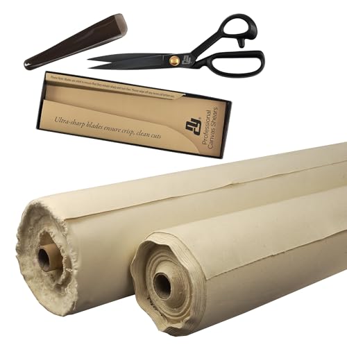 Creative Mark Unprimed Cotton Duck 7 oz Canvas - 72" x30 Yards Long with 12" New York Central Canvas Shears