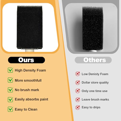 50pcs 1" Foam Brush with High Density Foam, Sponge Brush for Small Project - size: 1inch 50pcs