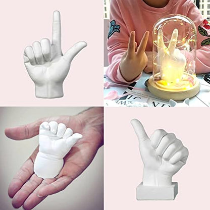DIY Hand Casting Kit,Plaster Hand Mold Kit Hand Casting Set for Couples Families New Parents with Rubber Powder for Unique Memories