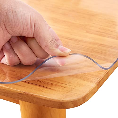 12x28 inch Clear Plastic Table Cover Protector Transparent Rectangular Tablecloth 1.5mm Thick Vinyl Desk Pad Protector Mat for Kitchen Countertop Dining End Table Night Stand Tablecloth Protector - color: Clear 1.5mm, size: 12" x 28" (Rectangular)