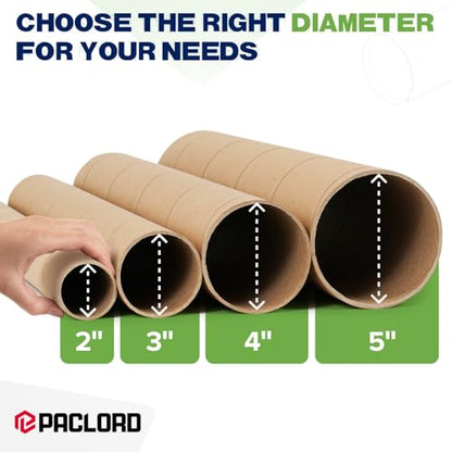 4" x 72" Reinforced Kraft Paper Mailing Tube, Pack of 6 Tubes with 12 Caps – Secure USPS Approved Poster Tube – Made in USA Cardboard Tube for Shipping and Storing Posters, Prints, Artwork - size: 4" x 72", style: Standard Duty