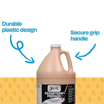 Sax Versatemp Premium Heavy-Bodied Tempera Paint, Peach, 1 Gallon