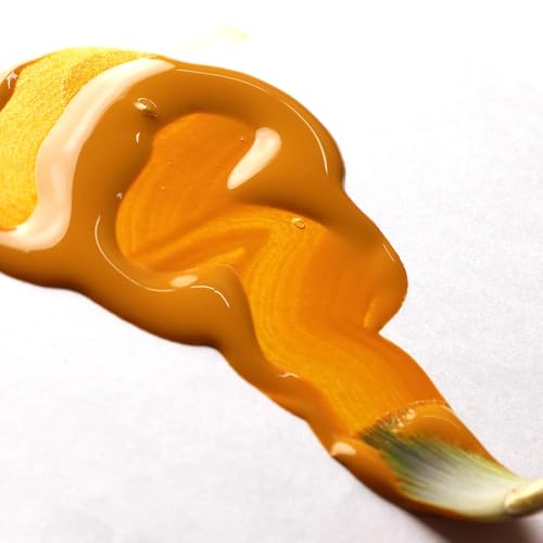 GOLDEN High Flow Acrylics, India Yellow Hue, 16 fl. oz. Bottle, Professional Acrylic Paint, Transparent