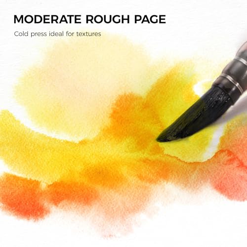 Watercolor Sketchbook,8.2 x 5.5 inch,20 Sheets Hot Press 100% Cotton 300 GSM 140lb,A5 Watercolor Paper for Art Painting, Drawing, Mixed Media - color: green