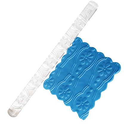 Rengue Acrylic Rolling Pin with 28 Patterns, Compliant Material, Comfortable Grip, 16 X 1 Cm, Lightweight for Dough and Pastry Acrylic Rolling Pin with 28 Patterns, Nan Kitchen (#8) - size: 51021 printing