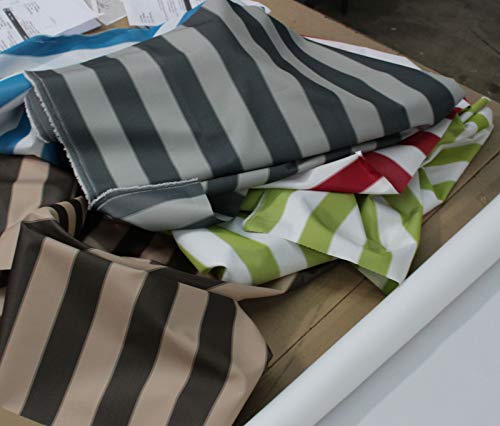 Stripe Canvas Awning Fabric Waterproof Outdoor Fabric 60" Black/White (1 Yard) - color: Black-white
