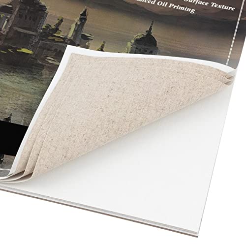 Centurion Deluxe Oil Primed Linen Pad 11"x14" - 6 Pack 10 Sheets Per Pad - 60 Pages Total - 11 oz. No Bleed Pages, Lightweight, Easy to Travel Canvas Pad for Plein Air Painting