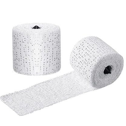 2 Rolls White Plaster Cloth Gauze Bandages Rolls Plaster Strips Easy to Use Halloween DIY Crafts for Wrap Strips, Belly Cast, Mask Making, Scenery Construction, Hobby Crafts(2 Inch x 8.8 Feet)
