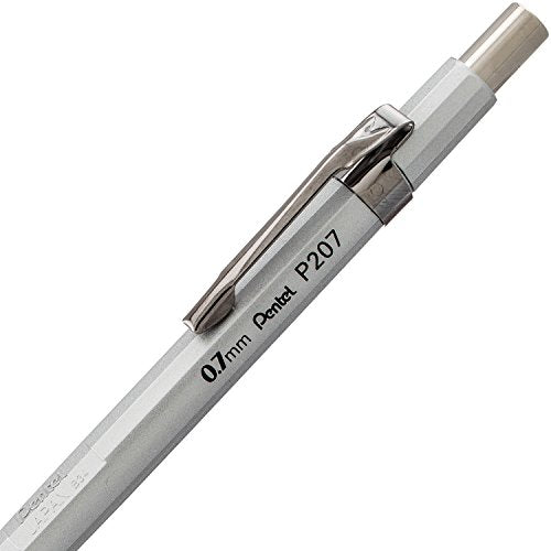 Pentel Sharp Mechanical Pencil, (0.7mm), Medium Line, Metallic Barrel, Assorted Colors, Pack of 3 (P207MBP3M)