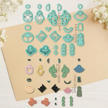 ORIGACH 25 Pcs Gemstone Shaped Polymer Clay Cutters Set Earring Clay Cutter DIY Craft Supplies for Earring and Jewelry Making - style: Gemstone