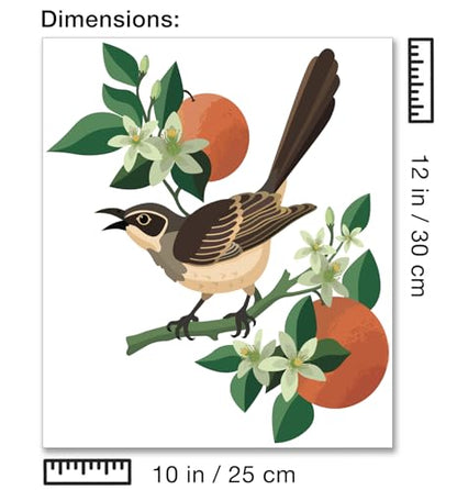 CraftLab Painting Kit - Paint by Numbers for Adults, Acrylic, Canvas, Brushes, Mockingbird & Orange Blossoms - color: Mockingbird & Orange Blossoms