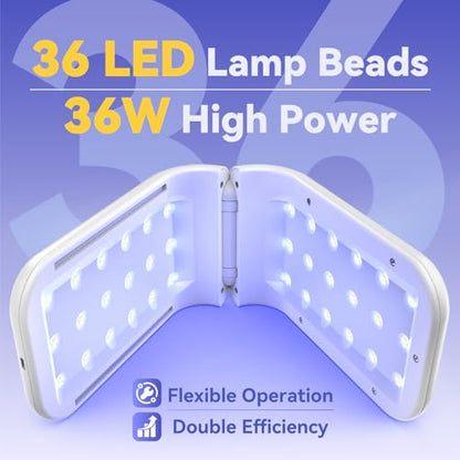 ISTOYO UV Light for Resin, Large Double-Sided 36 LED Fast Curing Lamp ﻿ | 7 Timer Settings, Digital Display, 180° Adjustable Stand, For Jewelry Making & DIY Crafts - size: 9.8'L×5.5'W×4.3'H