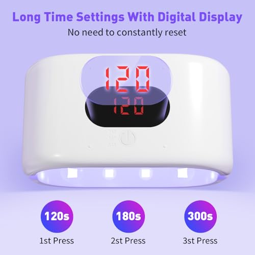 OSBANG Upgraded UV Light for Resin, Double-Sided Fast Curing UV Resin Lamp with USB Line & Large Digital Display Timer, Longer Time Setting UV Light with Silicone Mold for Craft, Jewelry Making - size: UV Resin Light M2