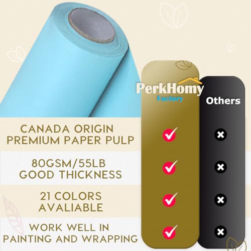 SMART&CASUAL Light Blue Paper Roll 15" x 450" (37.5') Kraft for Art Craft Supplies Gift Wrapping Moving Packing Painting Drawing Paint Easel Poster Chart Paper - color: Light Blue, size: 15"W x 450"L ( 37.5' )