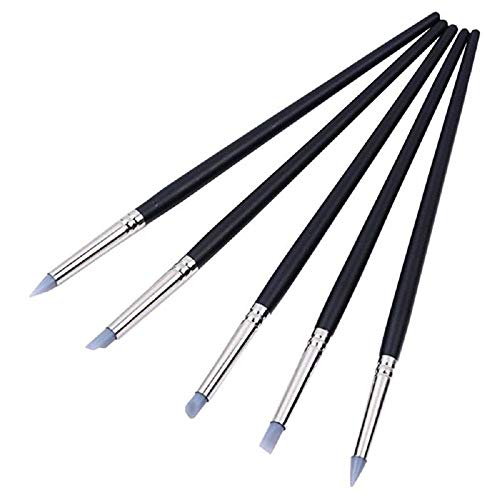 COMIART 5pcs Flexible Clay Sculpture Tools Silicon Color Shapers Brushes Size 2 - size: size2