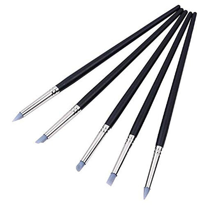 COMIART 5pcs Flexible Clay Sculpture Tools Silicon Color Shapers Brushes Size 2 - size: size2