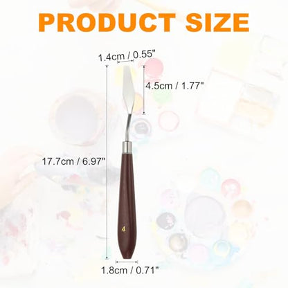 HARFINGTON Palette Knife Painting Tool 1.77" x 0.55" Stainless Steel Art Spatula Pallet Knives Scrapers Tools with Plastic Handle for Acrylic Oil Canvas Mixing Spreading, Red/Silver - size: 1.77" x 0.55"