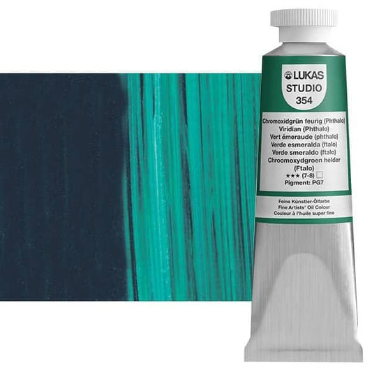 LUKAS Studio Artist Oil Color Paints - High-Pigment Oil Paint Made with Natural Binder for Artist, Painting, & More! - [Viridian (Phthalo) - 37 mL] - color: Viridian (Phthalo), size: 1.3 Fl Oz (Pack of 1)