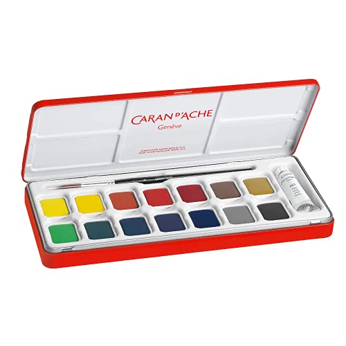 Caran d'Ache Gouache Studio 15 Assorted Colors Set in Metal Tin