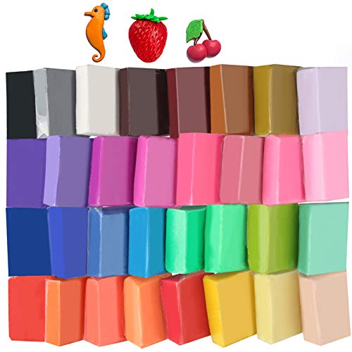 Super Valuable 32 Colors Small Block Polymer Clay Set Oven Bake Clay, Tomorotec Non-Toxic Molding DIY Baking for Kids, Artists (Softer) - size: 9.6 oz