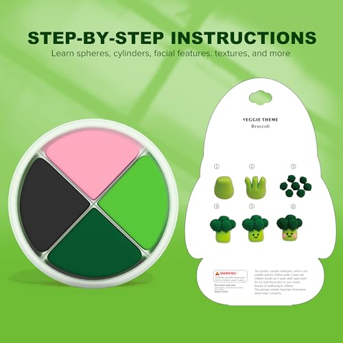 Air Dry Clay Kit - Vegetable Theme, Modeling Clay for Kids, DIY Magic Clay with Tools and Tutorials, 12 Boxes Molding Clay, Ultra Light, Soft & Non-Sticky, Arts and Crafts Gift for Kids - color: Vegetable Theme