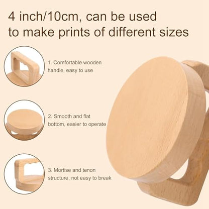 Wood Baren for Printmaking,Beech Block Printing Tool Printing Press Tool Hand Printing Tool Linoleum Block Printing Tool