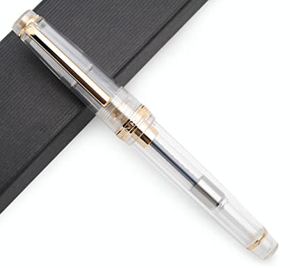 JINHAO 82 Fountain Pen with Gold Clip (F Nib 0.5mm, Transparent) - color: Transparent