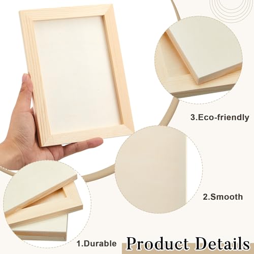 Kathfly 12 Pcs 5 x 7'' Wood Panel Boards, Unfinished Wood Canvas Panels for Painting Crafts DIY Drawing Pouring Art Projects - size: 5 x 7inch