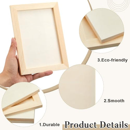 Kathfly 12 Pcs 5 x 7'' Wood Panel Boards, Unfinished Wood Canvas Panels for Painting Crafts DIY Drawing Pouring Art Projects - size: 5 x 7inch