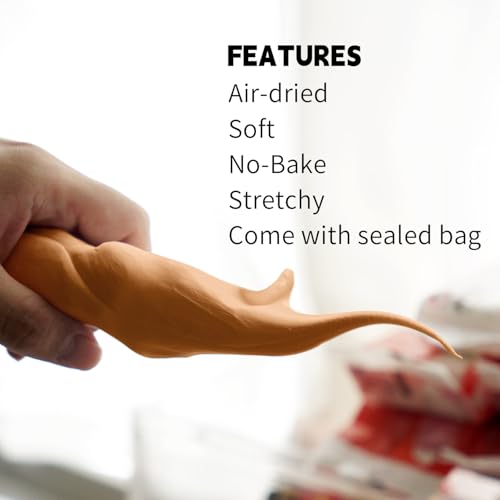Lightweight Clay - Air Dry Clay, Ultra Light & Soft, Safe & Non-Toxic, Moldable & Flexible, DIY Modeling Clay for Anime Figures, Sculpting, Molding, Creative Art Crafts - color: Orange