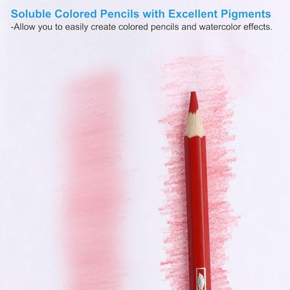 PATIKIL Watercolor Pencil, 6Pcs Water Soluble Pencils for Blending, Coloring, Sketch Drawing, Painting, Ocean Blue - color: Ocean Blue