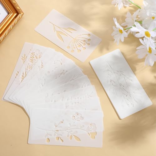 18 Sheet Flower Stencils for Painting, Large Floral Stencils for Walls Reusable with Leaf Vine Designs Wood, Wall, Furniture, Canvas, Home Decor DIY Crafts