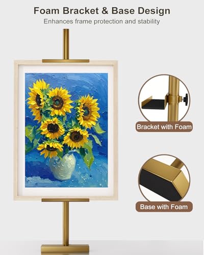 Adjustable Tabletop Easel Stand, Picture Easels for Display Up to 29" H, Gold Metal Picture Frame Holder Stand Table for Art, Photo (2 Pack) - color: Gold 2Pack