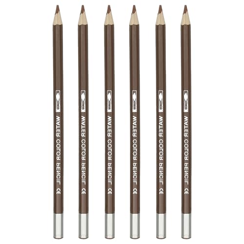 PATIKIL Watercolor Pencil, 6Pcs Water Soluble Pencils for Blending, Coloring, Sketch Drawing, Painting, Coffee - color: Coffee