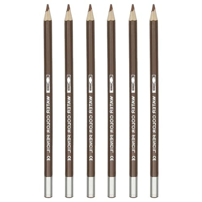 PATIKIL Watercolor Pencil, 6Pcs Water Soluble Pencils for Blending, Coloring, Sketch Drawing, Painting, Coffee - color: Coffee
