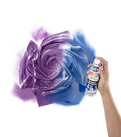 Tulip ColorShot Instant Fabric Spray Paint 6 Pack, Permanent Tie Dye Spray | Mini Cans, 2.5 oz Rainbow 6 Pack - Red, Yellow, Green, Blue, Purple, Black