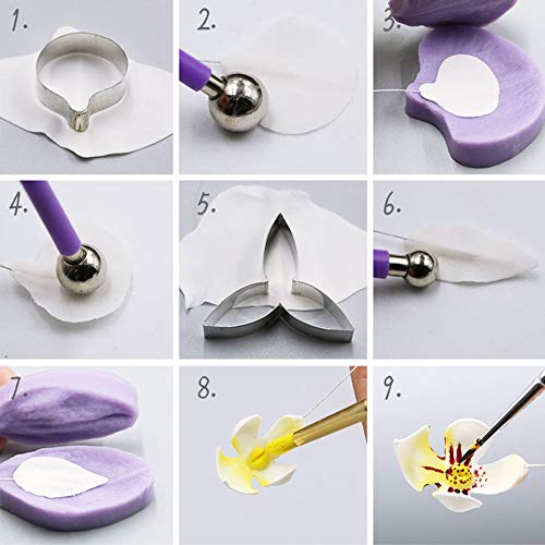3pcs/set Butterfly Orchid Sugar Flower Cutter Set Fondant Cake Sugarcraft Decorating Tools-Small