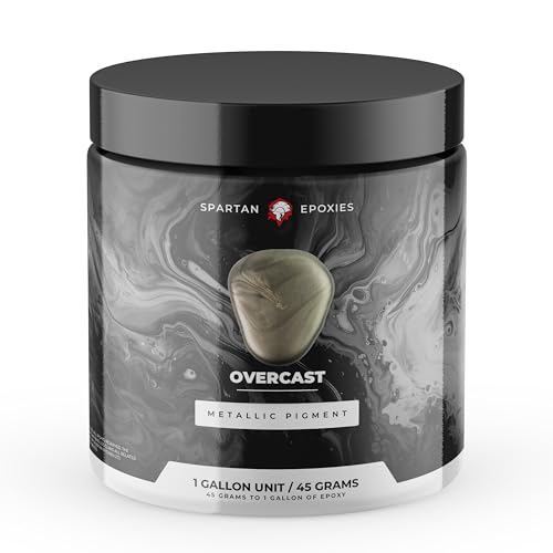 Spartan Epoxies Metallic Pigment Powder for Epoxy - 30 Unique Colors, 4oz for 1 Gallon and 12oz for 3 Gallons of Clear Epoxy, Made in the USA (Overcast, 4oz (45 Grams)) - color: Overcast, size: 4 oz (45 grams)