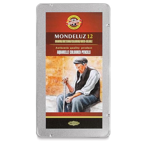 KOH-I-Noor Mondeluz Aquarelle Watercolor Pencil Set, 12 Assorted Colors in Tin, 1 Each (FA3722.12) - size: 12 Count (Pack of 1), style: Packed in Tin